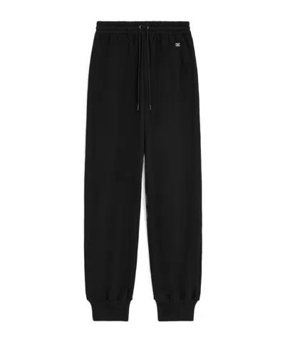 Celine Hogan Leather Lace Up Sneakers In Black