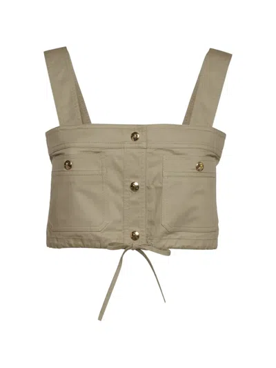 Pre-owned Celine Drawstring Crop Top In Neutrals