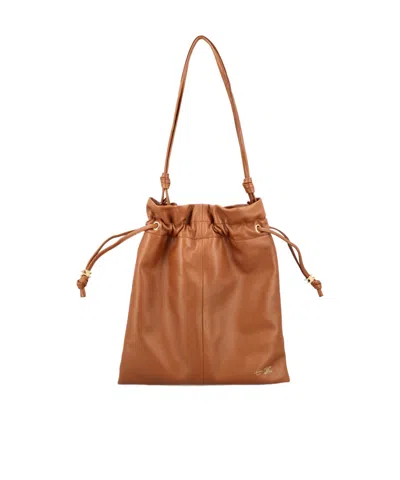 Celine Drawstring Shoulder Bag In White