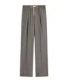 Celine Drawstring Trousers In Cashmere Flannel In Gray