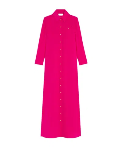 Celine Dress In Acetate Silk Crepe In Pink
