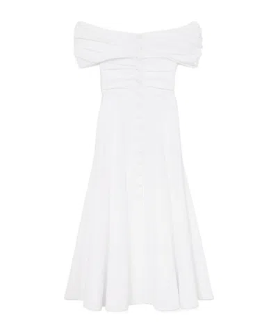 Celine Dress In Cotton Poplin In White