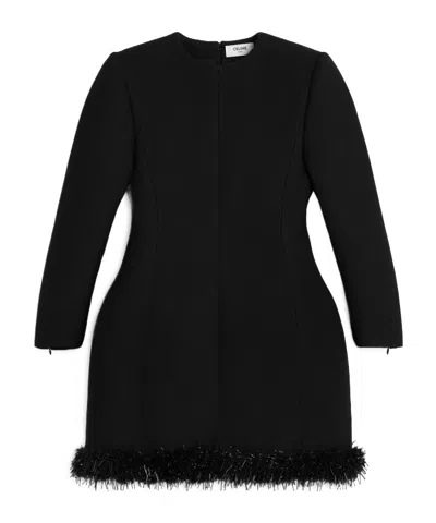 Celine Dress In Tricotine Wool In Black