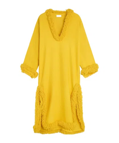 Celine Dress In Viscose And Wool Natté In Gold