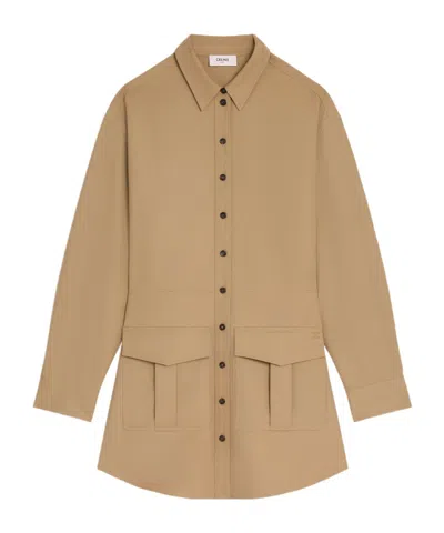 Celine Dress In Wool In Brown