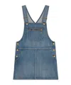 Celine Dungarees Mini Dress In Union Wash Denim In Blue