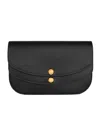 Celine Duo Wallet On Strap In Shiny Calfskin In Black