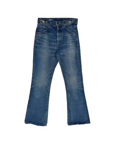 Pre-owned Celine Dylan Triomphe Chain Accent Flared Jean