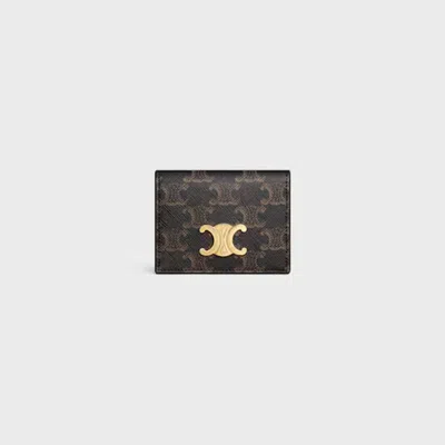 Celine E26 Card Case In Tan