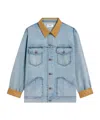 Celine Eclipse Washed Denim Jacket In Blue