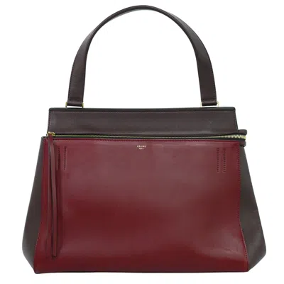 Pre-owned Celine Edge Bag Leather Burgundy Leather Handbag ()