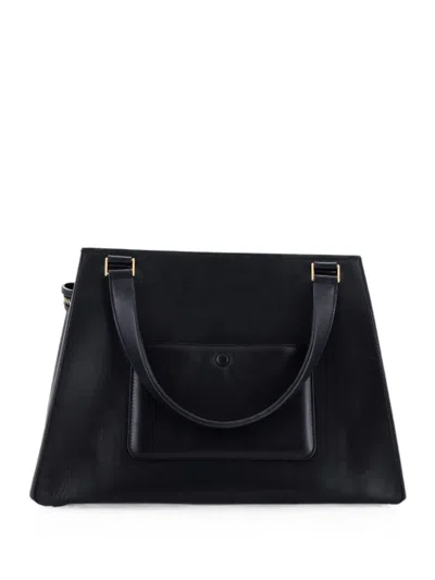 Pre-owned Celine Edge Bag Leather Medium Satchel In Black