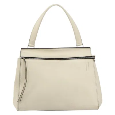 Pre-owned Celine Edge Bag Leather White Leather Handbag ()