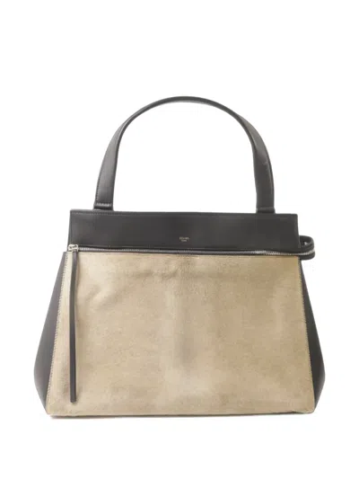 Pre-owned Celine Edge Logo-print Tote Bag In Black