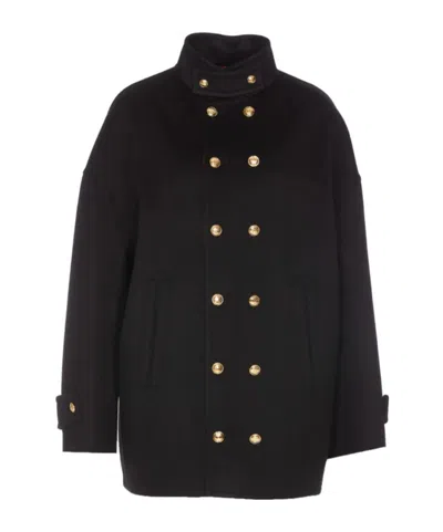 Celine Long-sleeved Coat In Black