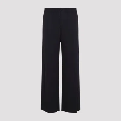 Celine Elastic Waist Straight-leg Trousers In Black