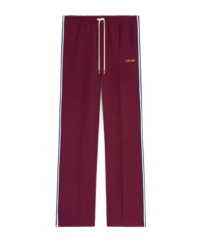 Celine Elastic Waist Sweatpants In Red