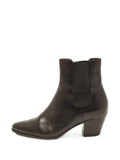 Pre-owned Celine Elasticated Side-panel Chelsea Boots In Black
