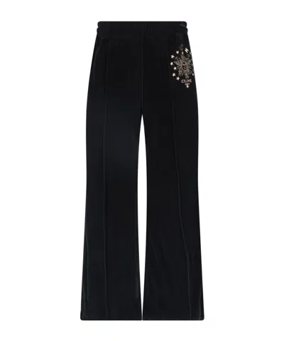 Celine Elastic-waist Casual Trousers In Black