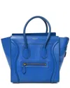 Celine Electric Blue Palmelato Leather Micro Luggage (authentic Pre-loved) In Blue