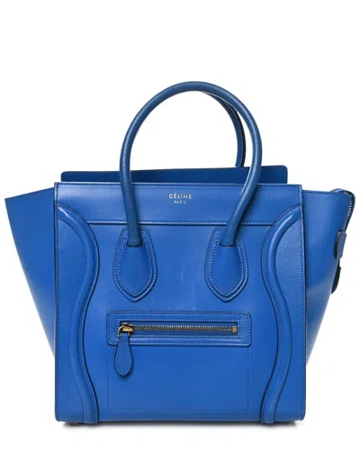 Celine Electric Blue Palmelato Leather Micro Luggage (authentic Pre-loved)