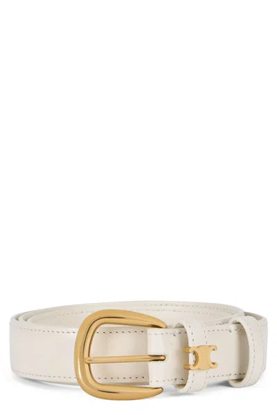 Celine Vivienne Belt In Taurillon Leather In Gray
