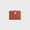 Celine Triomphe Small Flap Wallet In Leather In 04lu