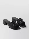 Celine Emblem Block Heel Leather Mule In Black