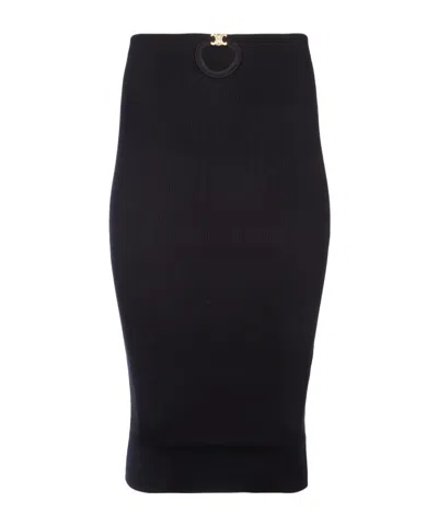 Celine Emblem Skirt In Black