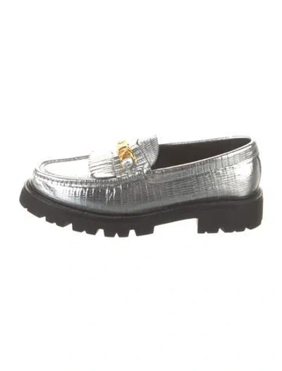 Pre-owned Celine Embossed Leather Colorblock Pattern Loafers