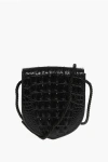 Celine Embossed Leather Ecusson Crossbody Bag With Crocodile Finish