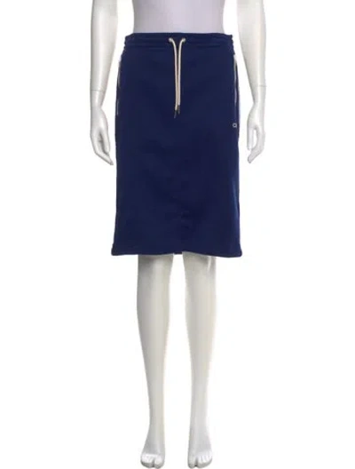 Pre-owned Celine Embroidered Accent Knee-length Skirt In Blue