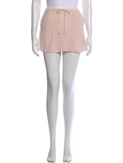 Pre-owned Celine Embroidered Accent Mini Skirt In Pink