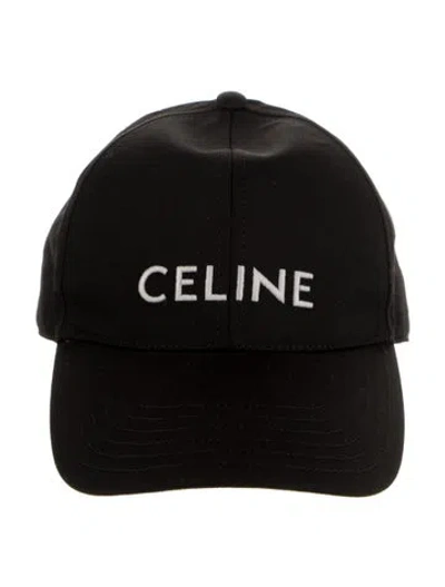 Pre-owned Celine Embroidered Adjustable Hat W/tags In Black