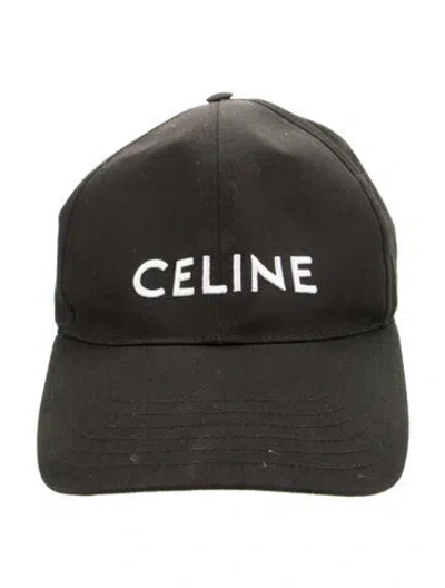 Pre-owned Celine Embroidered Baseball Cap In Black/white