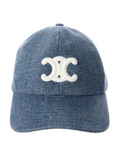 Pre-owned Celine Embroidered Baseball Cap In Blue
