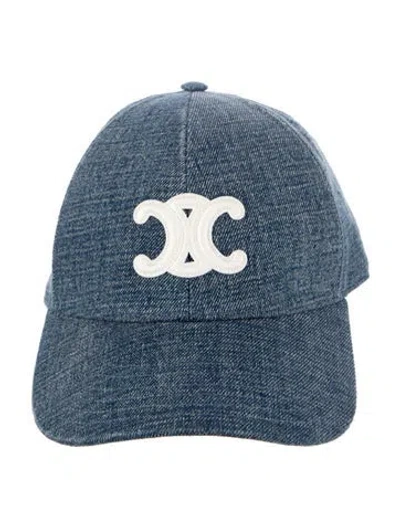 Pre-owned Celine Embroidered Baseball Cap In Blue