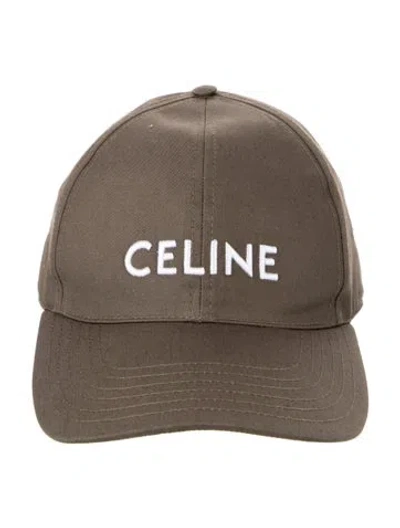 Pre-owned Celine Embroidered Baseball Cap In Green