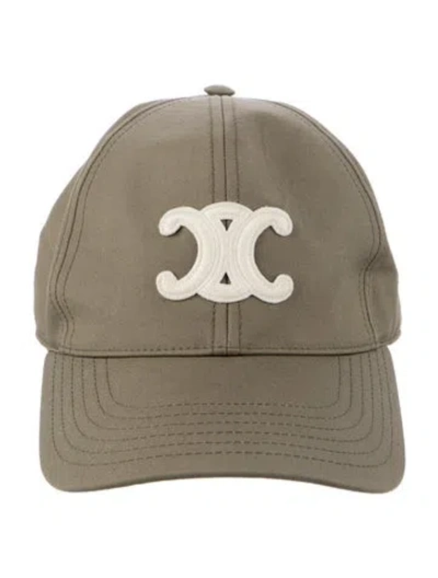 Pre-owned Celine Embroidered Baseball Cap In Green
