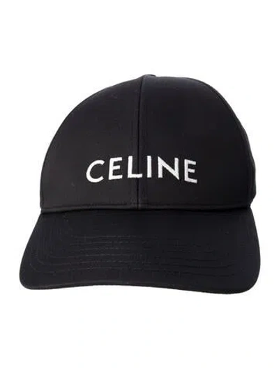 Pre-owned Celine Embroidered Cap In Black