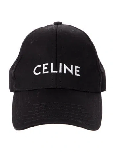 Pre-owned Celine Embroidered Cap In Black
