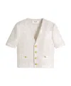 Celine Embroidered Cardigan Jacket In Bouclé Tweed