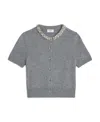 Celine Embroidered Cashmere Cardigan In Gray