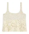 Celine Embroidered Crop Top In Crocheted Cotton