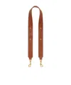 Celine Triomphe Strap Belt Embroidered Denim Style Leather In Brown