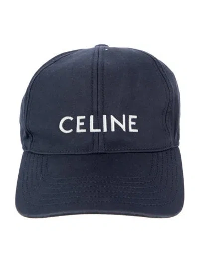 Pre-owned Celine Embroidered Hat In Blue