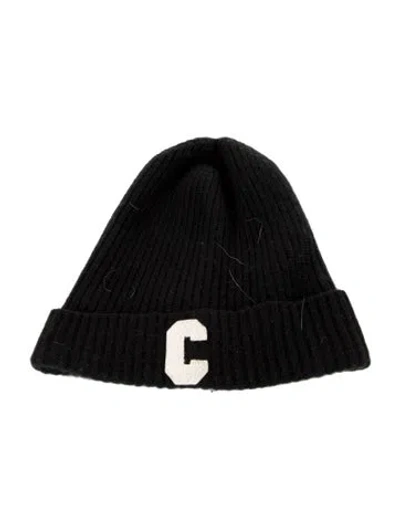 Pre-owned Celine Embroidered Knit Beanie In Black