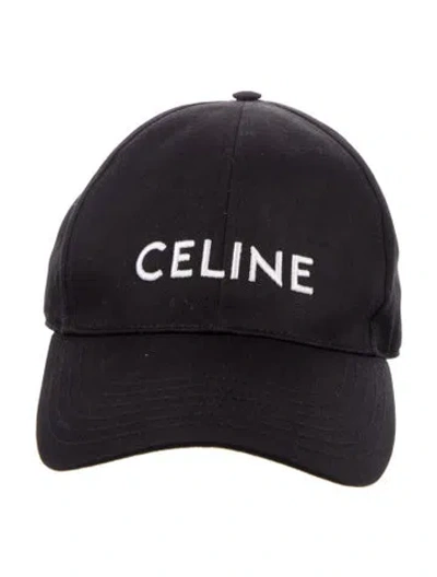 Pre-owned Celine Embroidered Logo Baseball Cap In Black