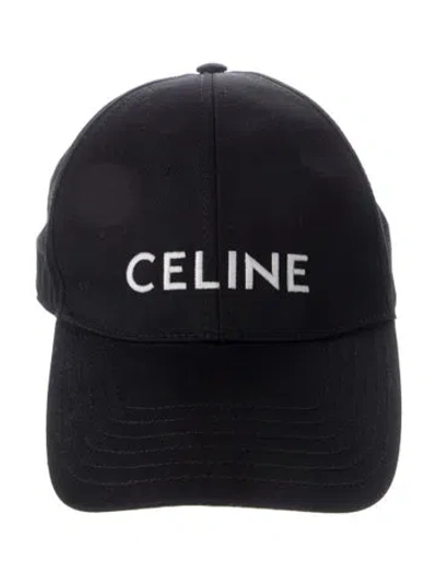 Pre-owned Celine Embroidered Logo Baseball Cap In Black