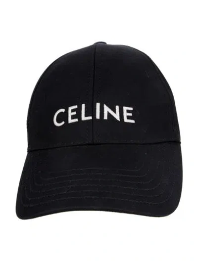 Pre-owned Celine Embroidered Logo Baseball Cap In Black